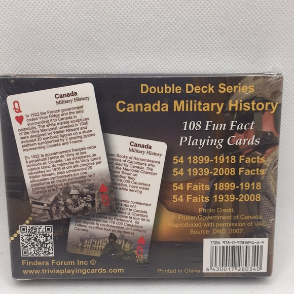 Canada Military History Playing Cards Factory Sealed Card Game Collectible - Picture 4 of 9